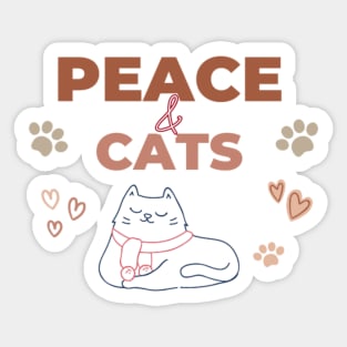 Peace & Cats - International day of Peace Sticker